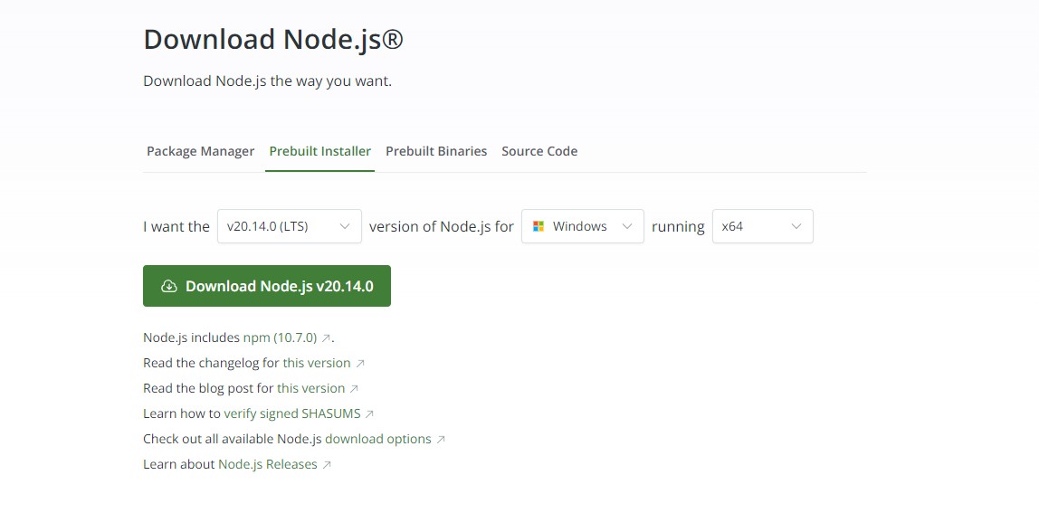 在 Windows 上安装 Node.js